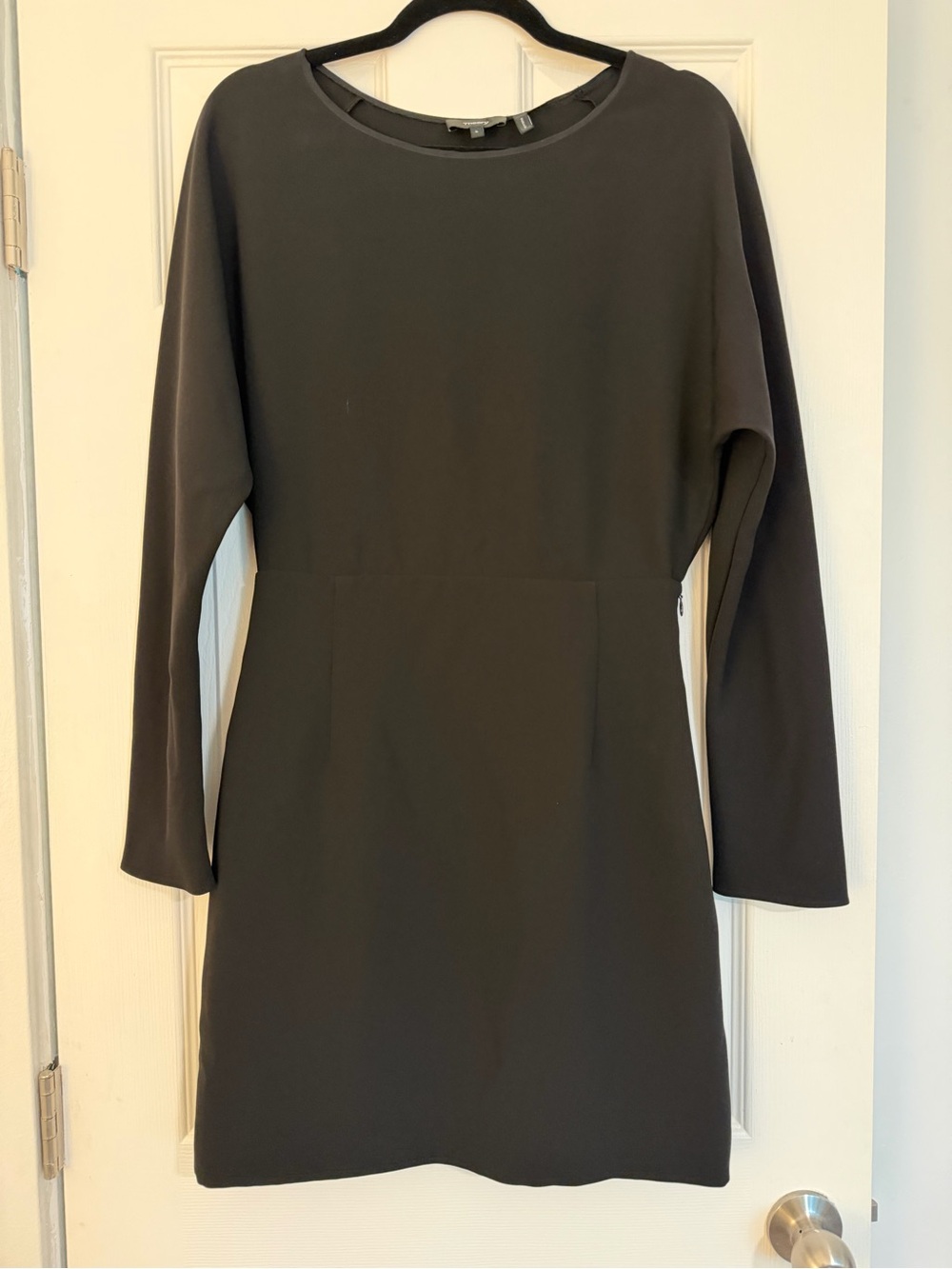 Theory Black Long-Sleeve Shift Dress